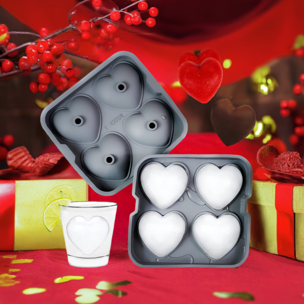 3D Heart Silicone Mold for Ice, Baking, Soap, and Resin | 2.5 Inch Large Heart Shape Cube Tray, Large Big Heart Molds, Chocolate Mold, Craft Ice Cube Mold for Cocktails, Beverages, Iced Tea Coffee