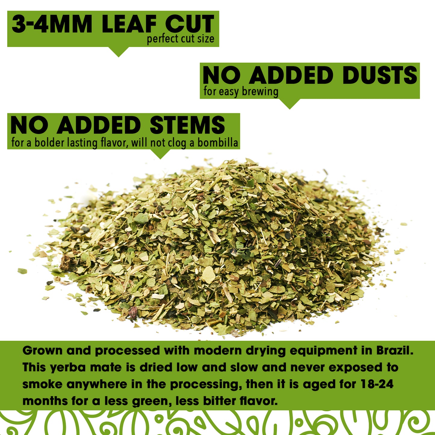 Organic Yerba Mate Tea Loose Leaf 400g (14 oz) Premium Unsmoked Organic Pure Leaf Traditional South American Yerba Mate New Large Leaf Cut No Dusts No Added Stems Loose